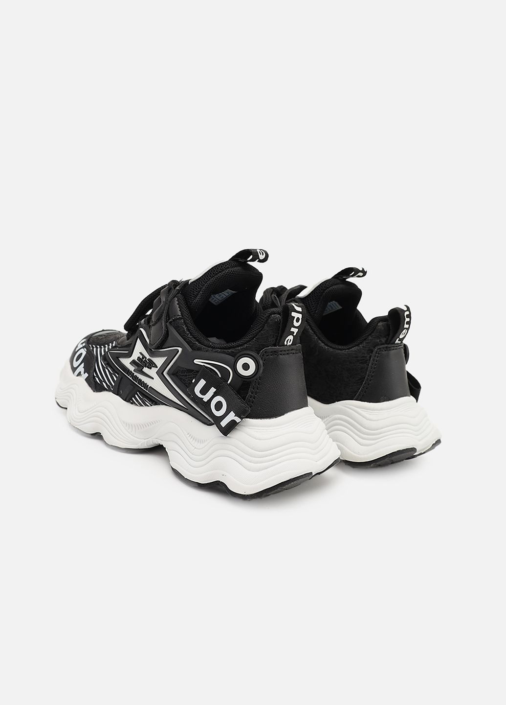 Черные демисезонные кроссовки для девочки, на плоской подошве цвет черный cb-00273844 Kimboo