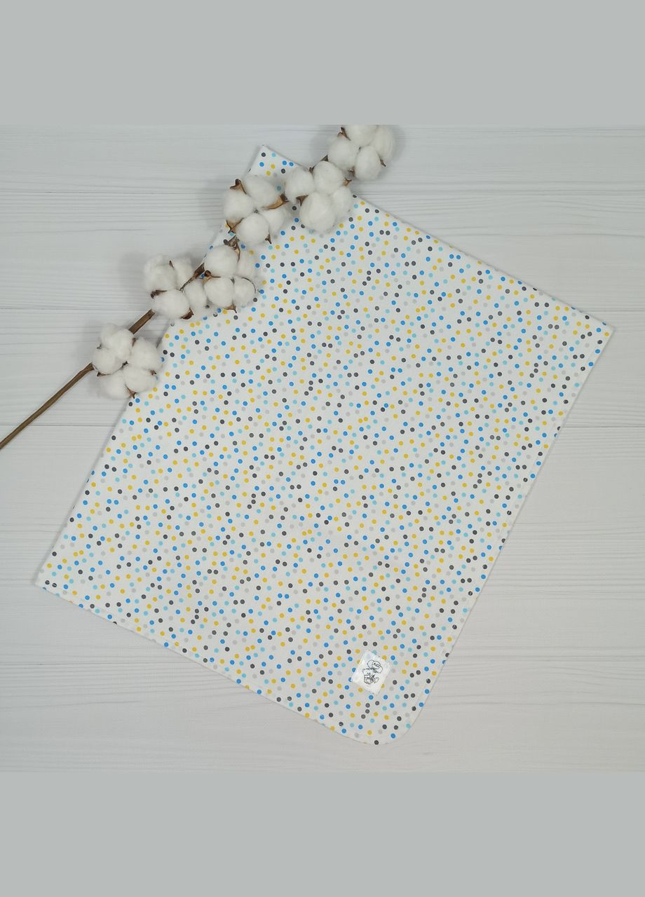 Набор для малышей: пеленки, слюнявчик и игрушки a.l.babybox Белый горох на желтом No Brand (308379621)