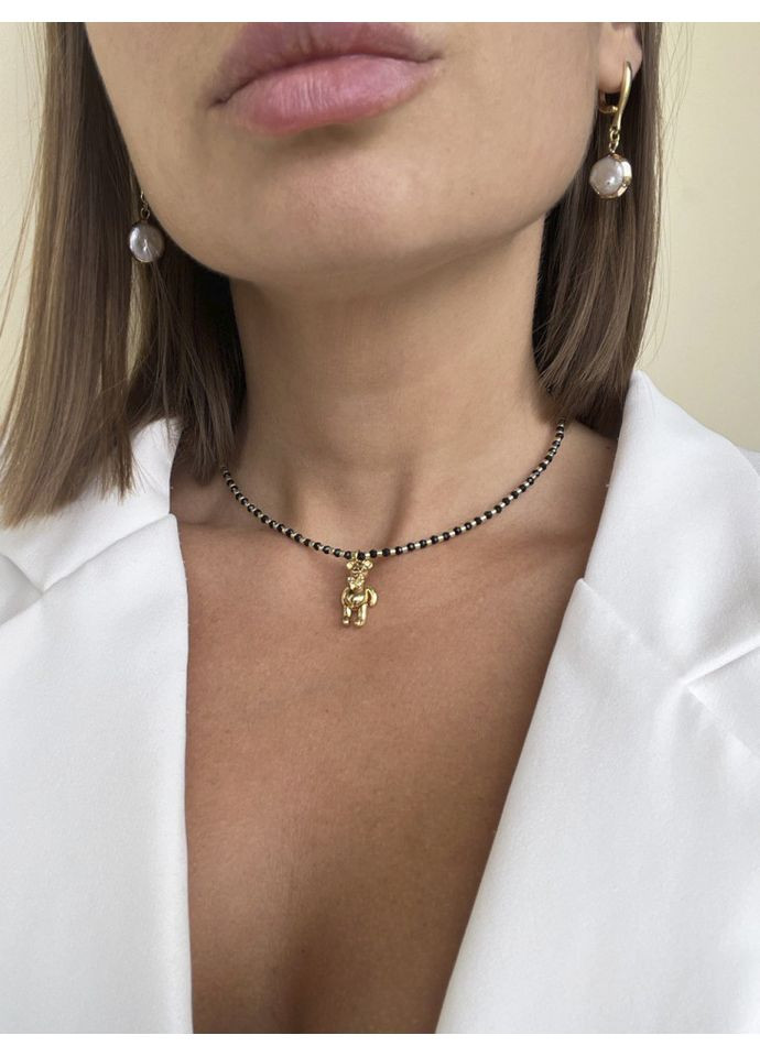 Чокер с мишкой из шпинели 4886 LeBijou (368559277)