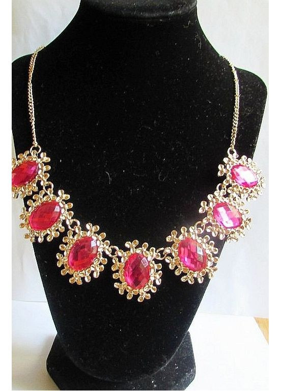 Красиве кольє в малинових кристалах Siri, 1437 Fashion Jewelry (349731952)