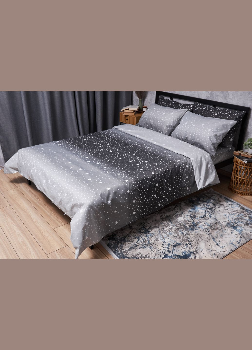 Комплект постельного белья Микросатин Premium «» полуторный евро 160х220 наволочки 4х70х70 (MS-820005134) Moon&Star starry night (293147988)