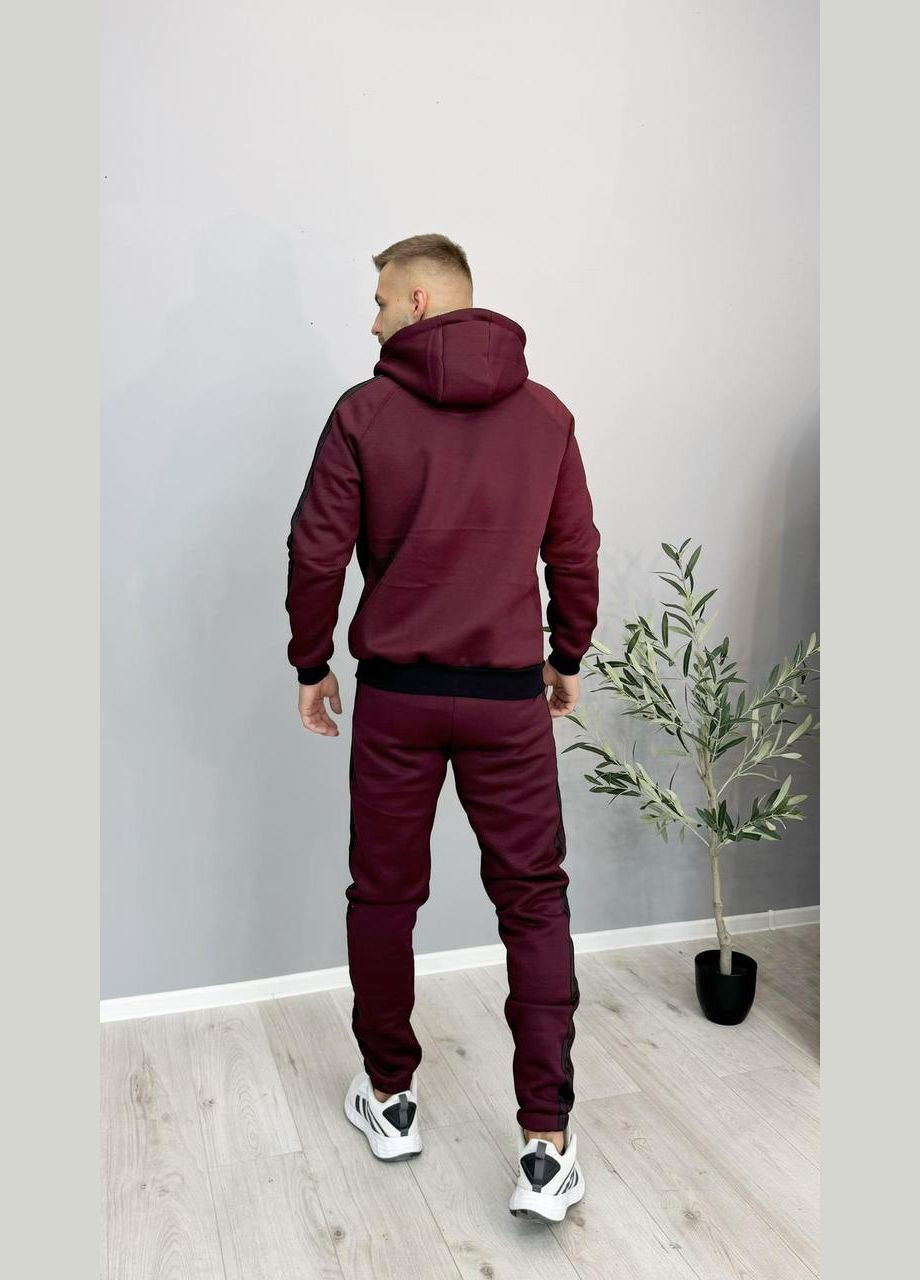 Спортивний костюм унісекс з капюшоном adidas бордовий No Brand (353848843)