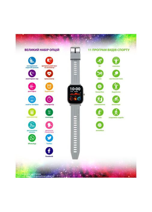 Smart Watch GO FUN Pulseoximeter and Tonometer gray Amico (330030398)