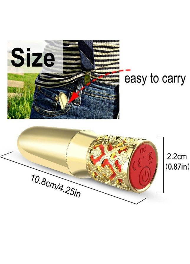 Вибропуля уникального дизайна 7 скоростей USB зарядка + мини-пульт ДУ 108*22 мм HWOK No Brand (329193196)