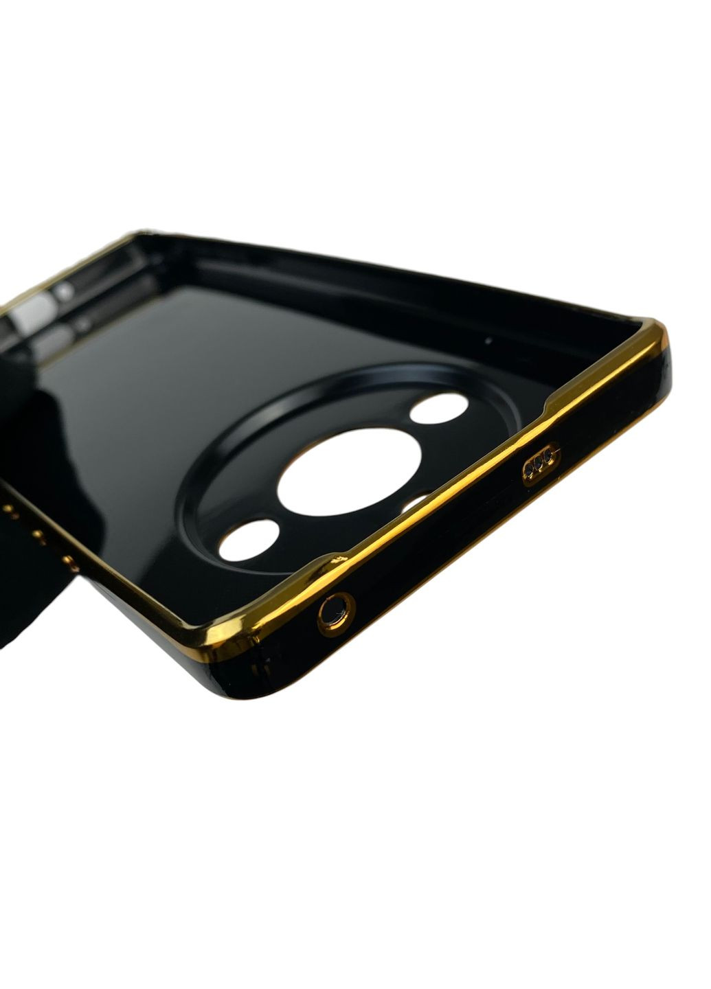Чехол для 11 Pro 5G с защитой камеры с золотой окантовкой на реалми 11 про черный gs1 Realme (366234874)