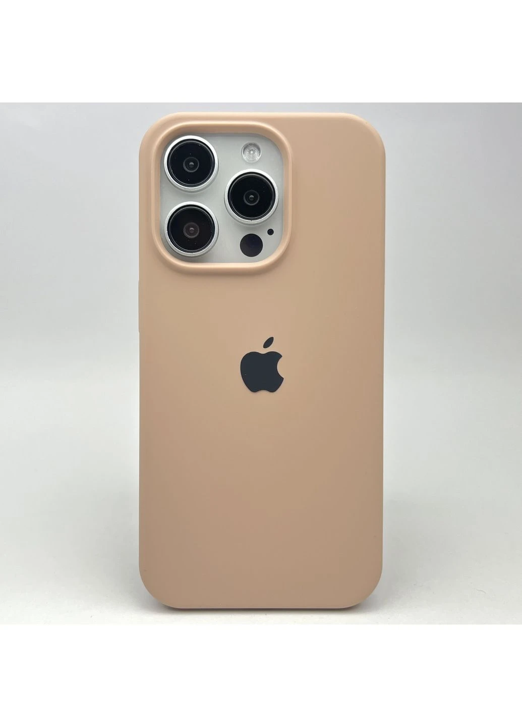 Чехол на iPhone 15 PRO MAX Full Open camera силиконовый для айфон Coffe Beige Sahara Кофе Silicone Case (377766800)
