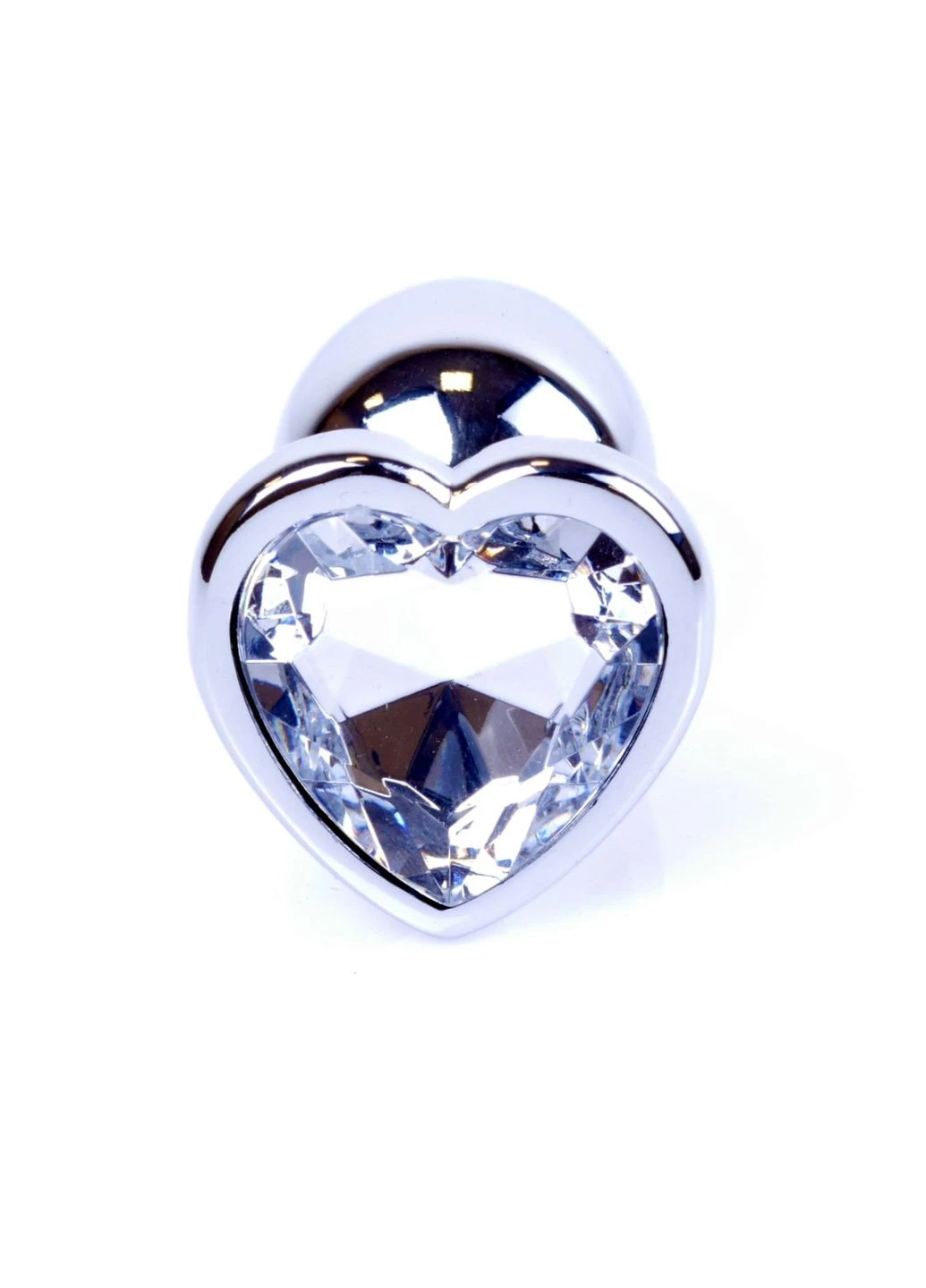 Анальная пробка Jewellery Silver Heart Plug Clear d - 2,7 см, S BOYS of TOYS (397538153)