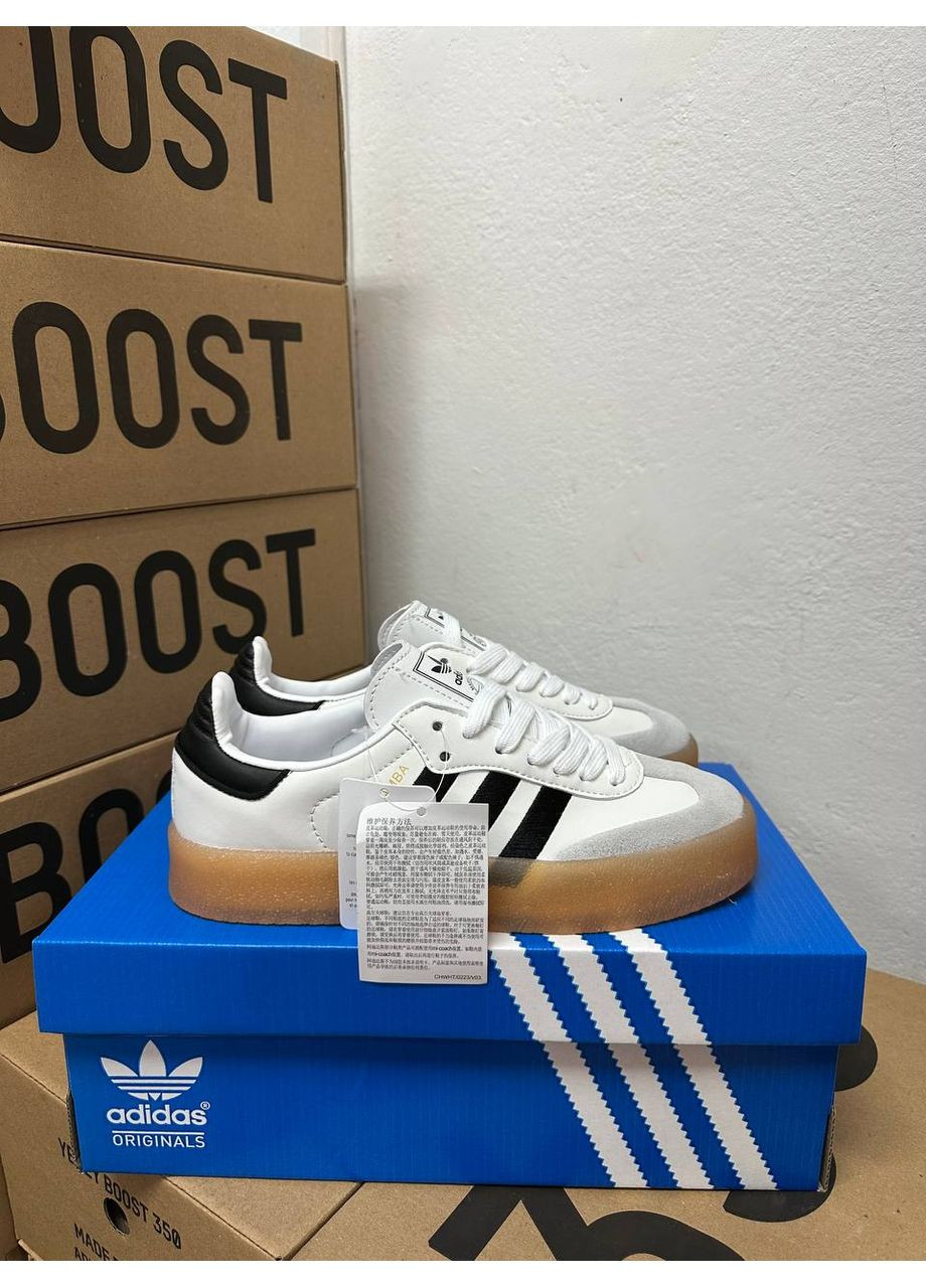 КРОССОВКИ ЖЕНСКИЕ ADIDAS SAMBA WHITE GUM SOLE АДИДАС САМБА No Brand белые демисезоны (368867960)