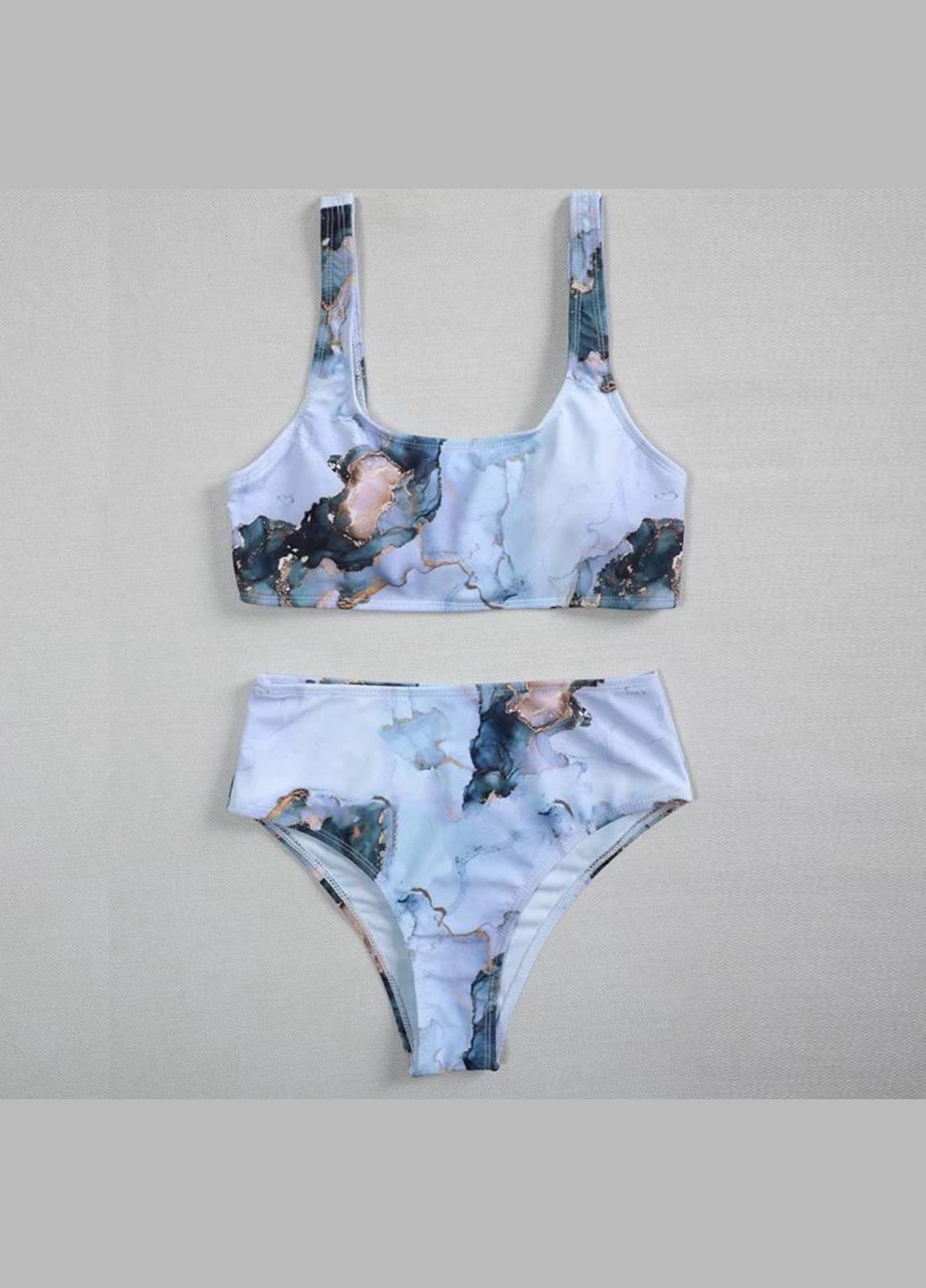 Фиолетовый купальник женский мрамор 01 фиолетовый раздельный No Brand Купальник роздільний