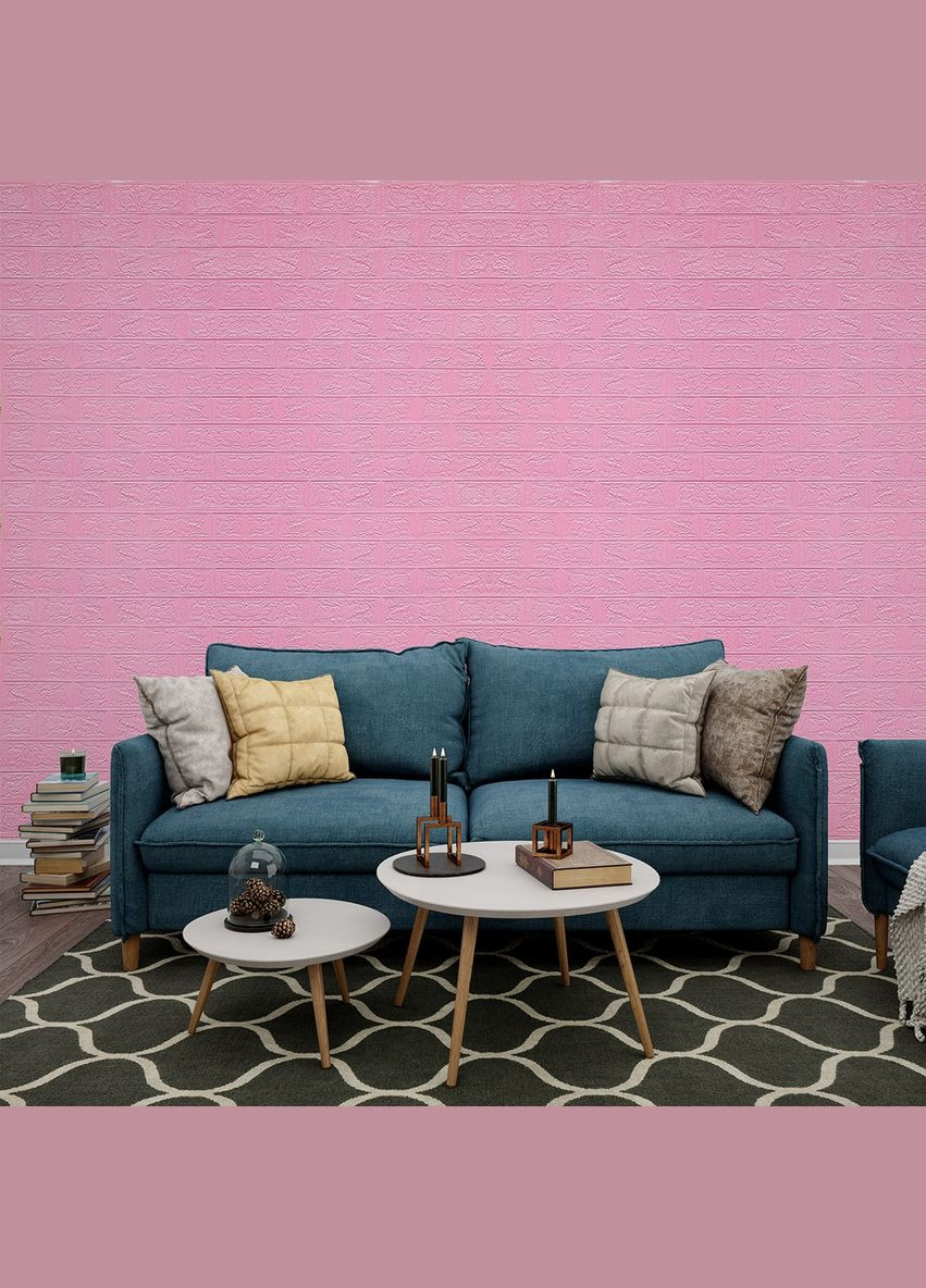 Самоклеющаяся декоративная 3D панель под розовый кирпич в рулоне 20 м 20000х700х3мм 3D Loft (298400593)