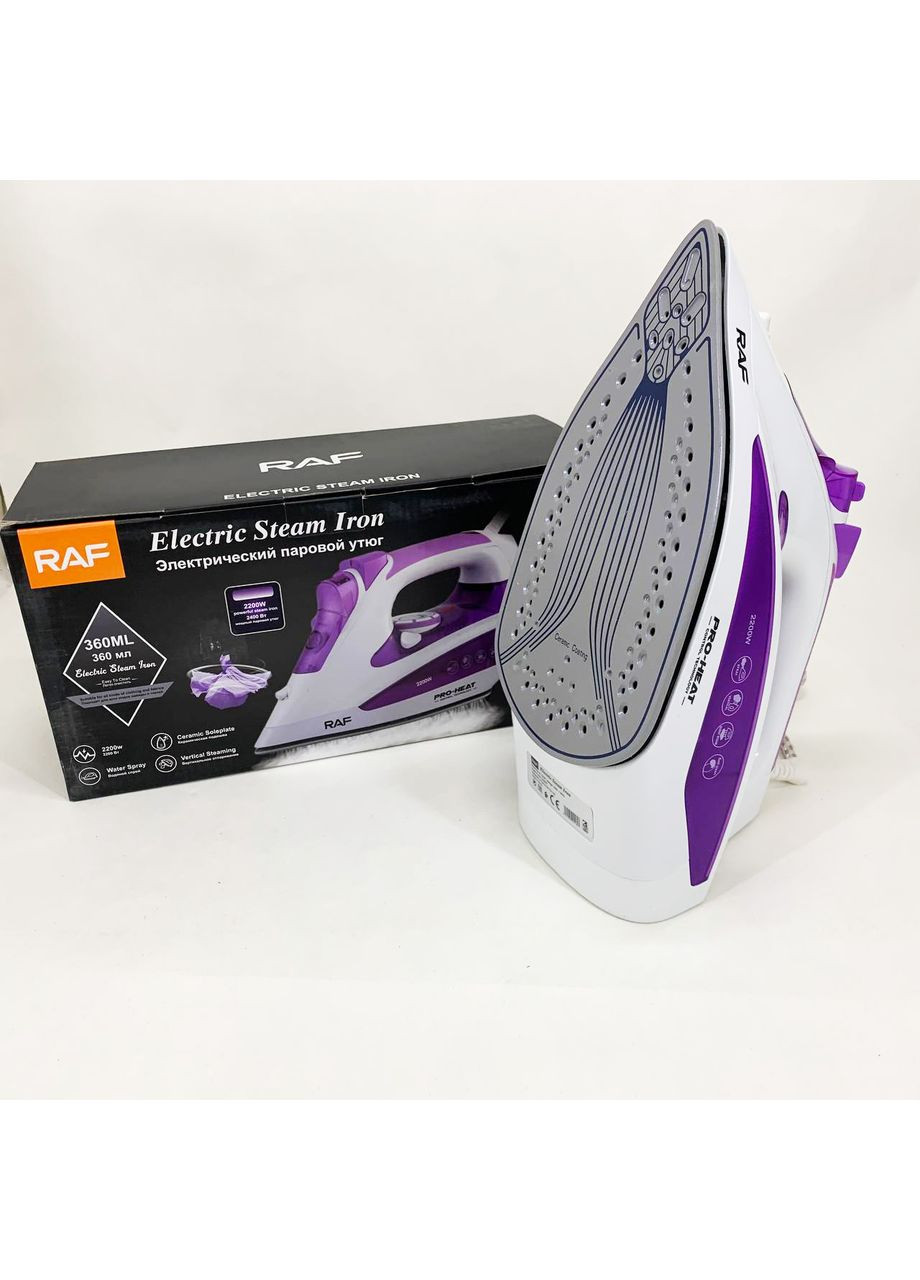 Праска з керамічною підошвою R.1233 потужність 2200Вт 320 мл purple RAF (364664011)