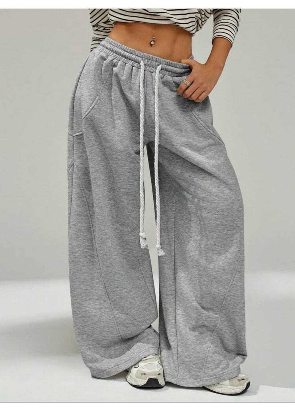 Женские спортивные штаны со свободным кроем оверсайз. No Brand (365805033)