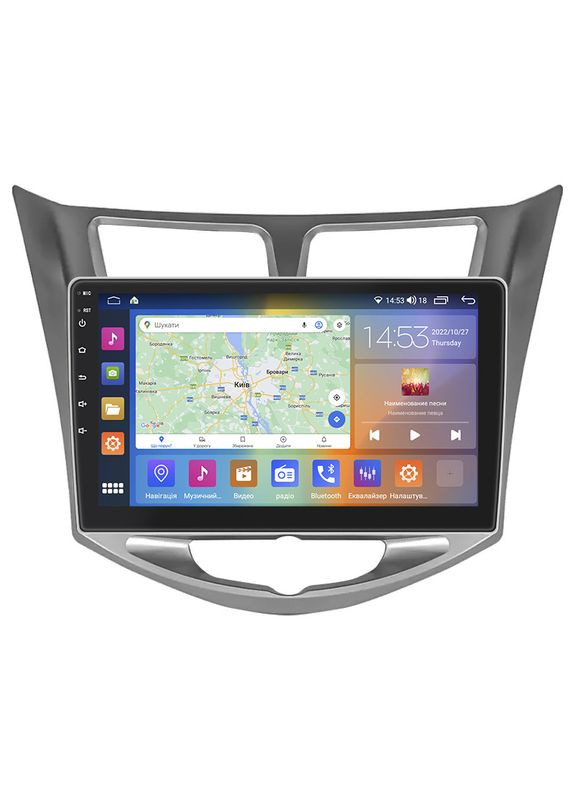 Штатна магнітола для Hyundai Solaris I 2010-2014 екран 10" 2/32 Gb CarPlay 4G Wi-Fi GPS Prime 7 шт. Lesko (336194283)
