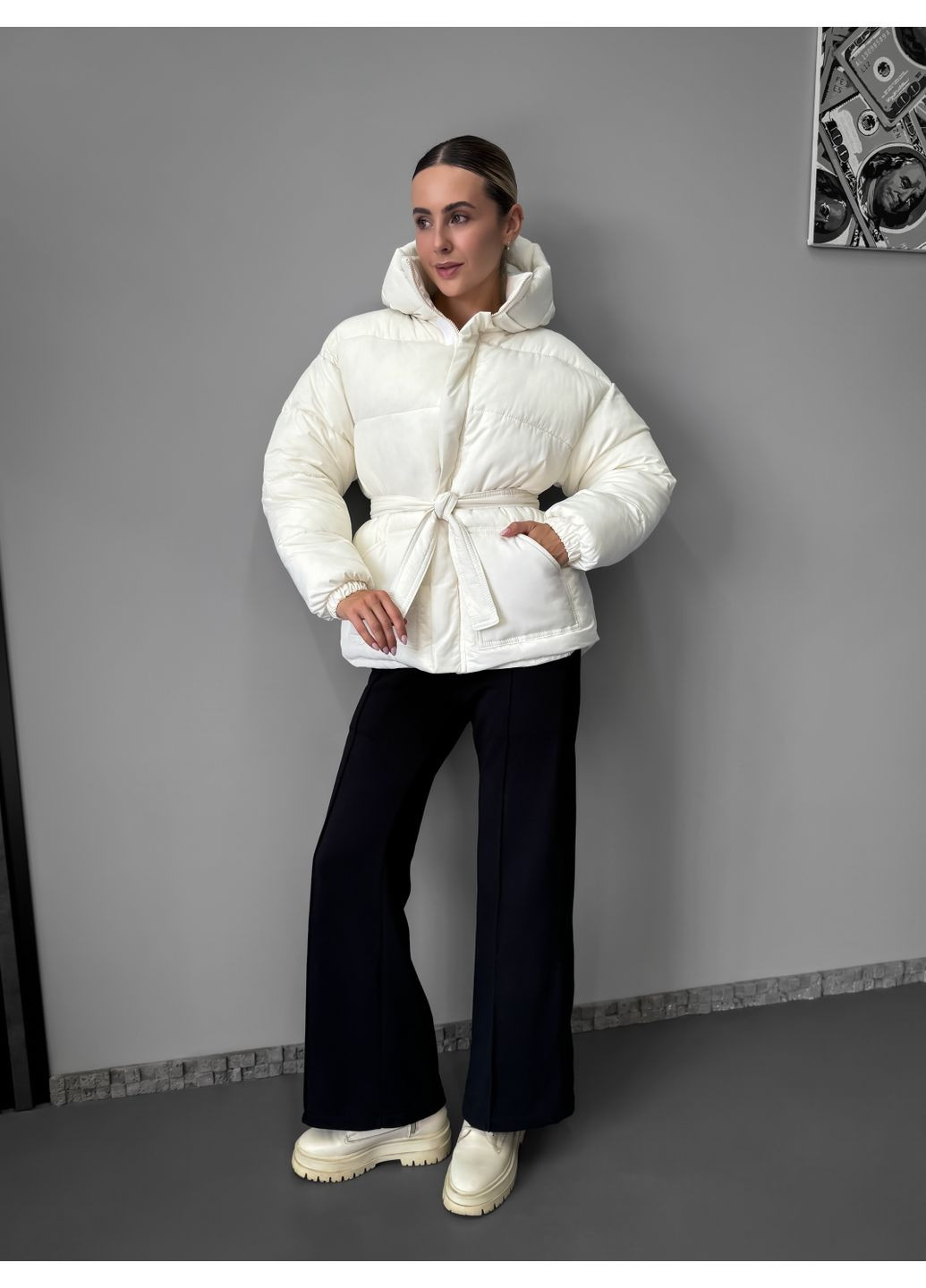 Молочний зимній Пуховик Seventy.Eight