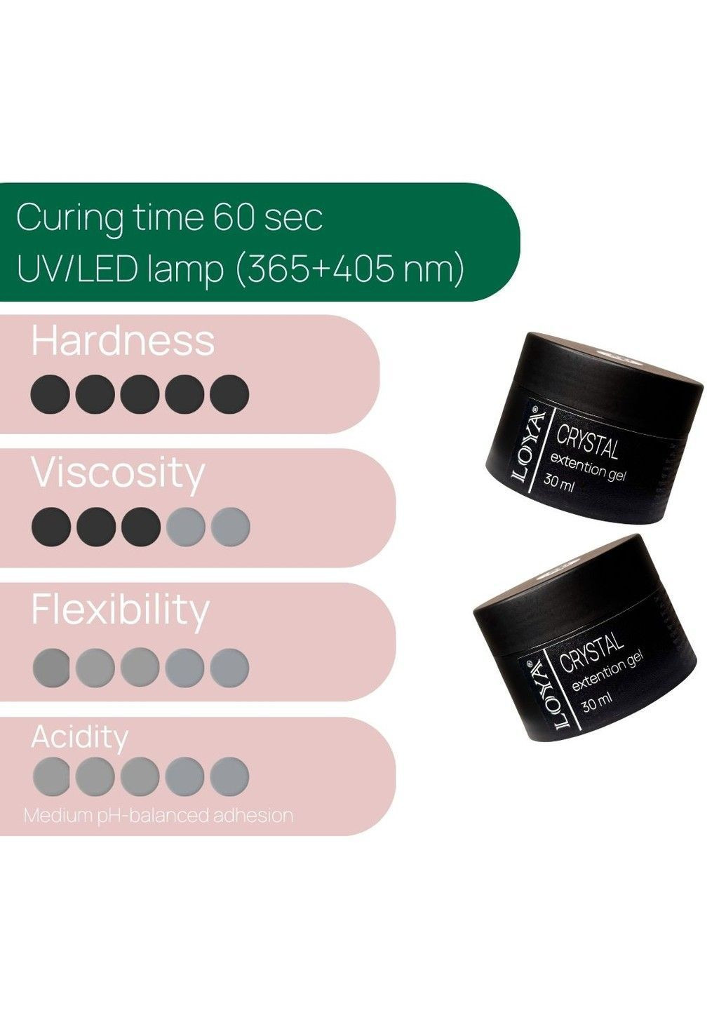 Kонструирующий гель Crystal Builder Gel 124 Без ТРО Миндальный 50 мл Loya (365061624)