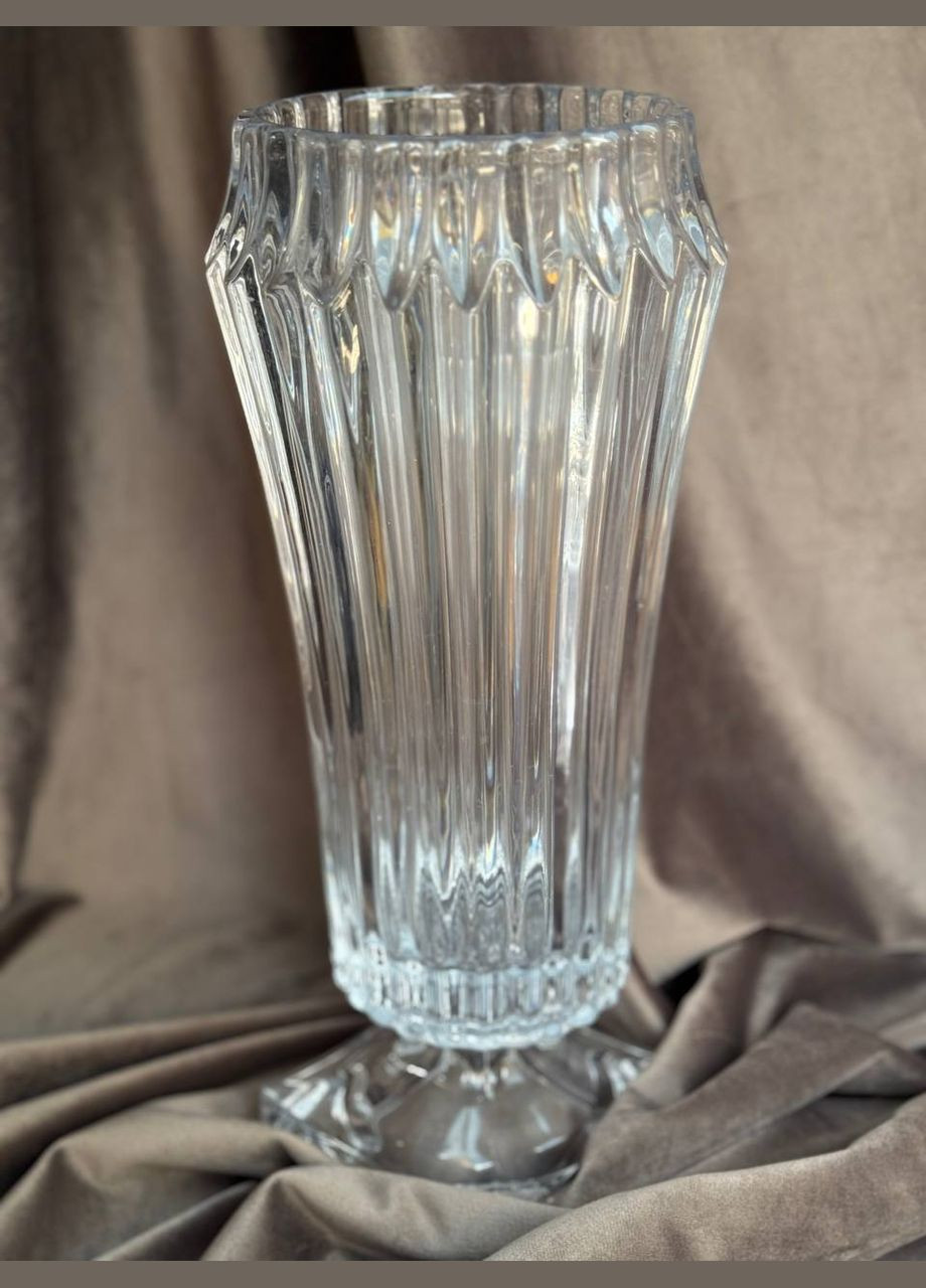 Ваза декоративна Minimalist скляна фігурна 34.5 см Прозорий HP-19-141 Yiwu (338195377)