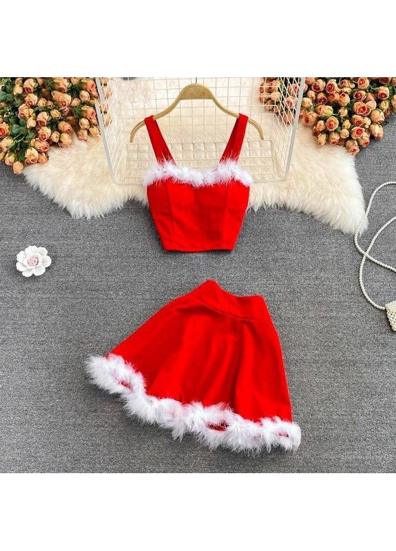 Жіночий святковий костюм із креп дайвінгу та штучного хутра 🤍 | ЗАМІР В ОПИСІ DK/DL Мода без кордонів (370682739)