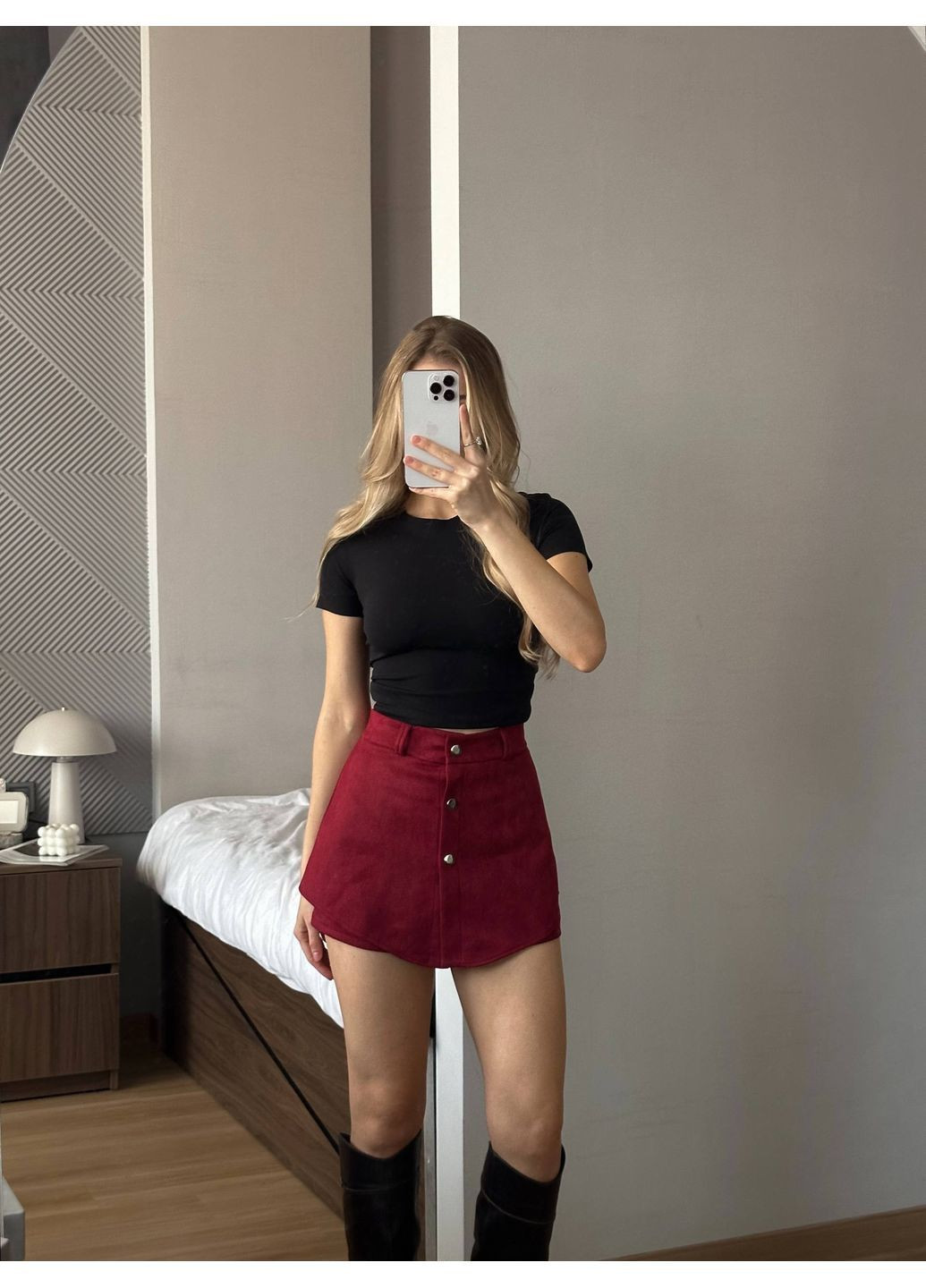 Стильні замшеві шорти з баскою😍 Luna (370299457)