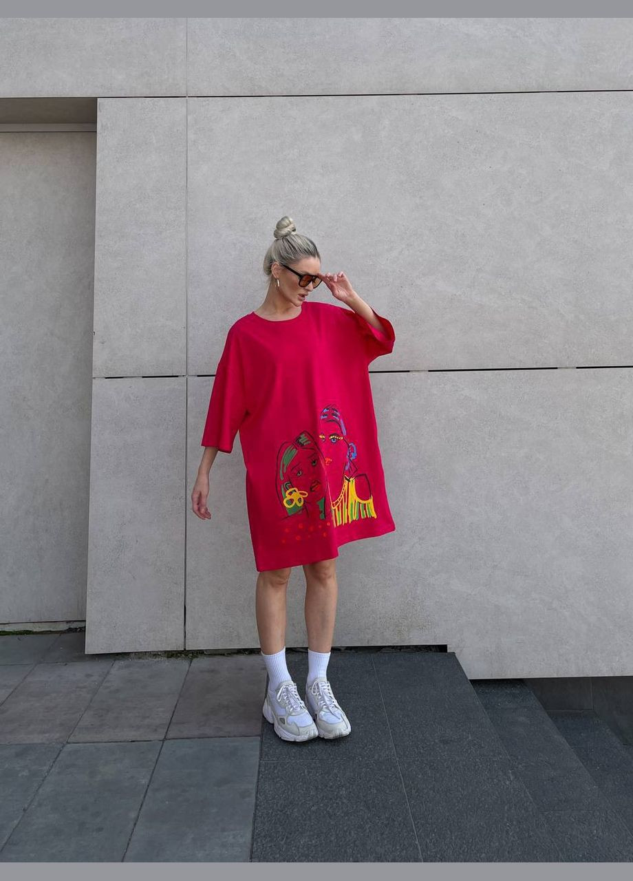 Жіноча футболка-сукня з принтом No Brand - (325833808)