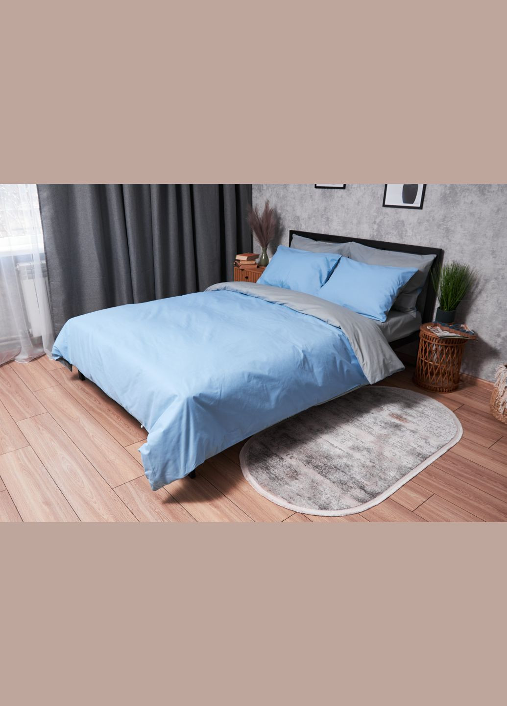 Комплект постільної білизни Бязь Gold Люкс сімейний 143х210х2 наволочки 4х70х70 (MS-820003109) Moon&Star Nordic Gray (288043682)