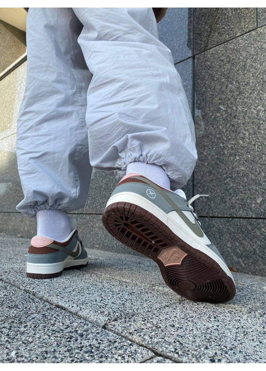 КРОССОВКИ ЖЕНСКИЕ NIKE SB DUNK GREY WHITE BROWN НАЙК СБ ДАНК No Brand серые демисезоны (368647131)