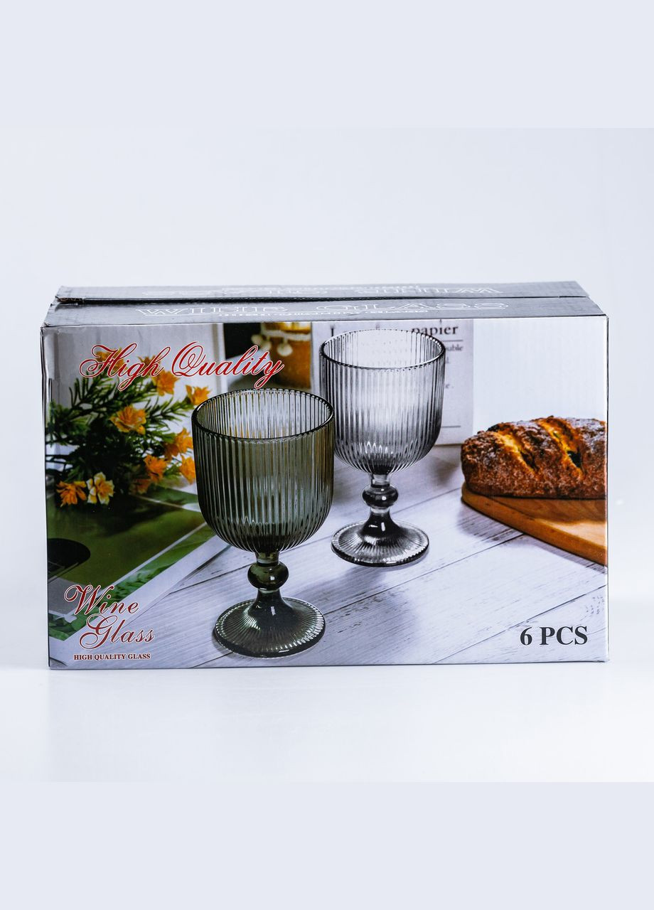 Набір келихів для вина 6 штук скляні TS Kitchen HP4152 (317511728)
