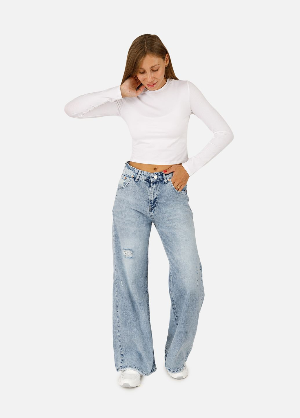 Женские джинсы-baggy цвет синий ЦБ-00257429 Zarxlife - (307362472)