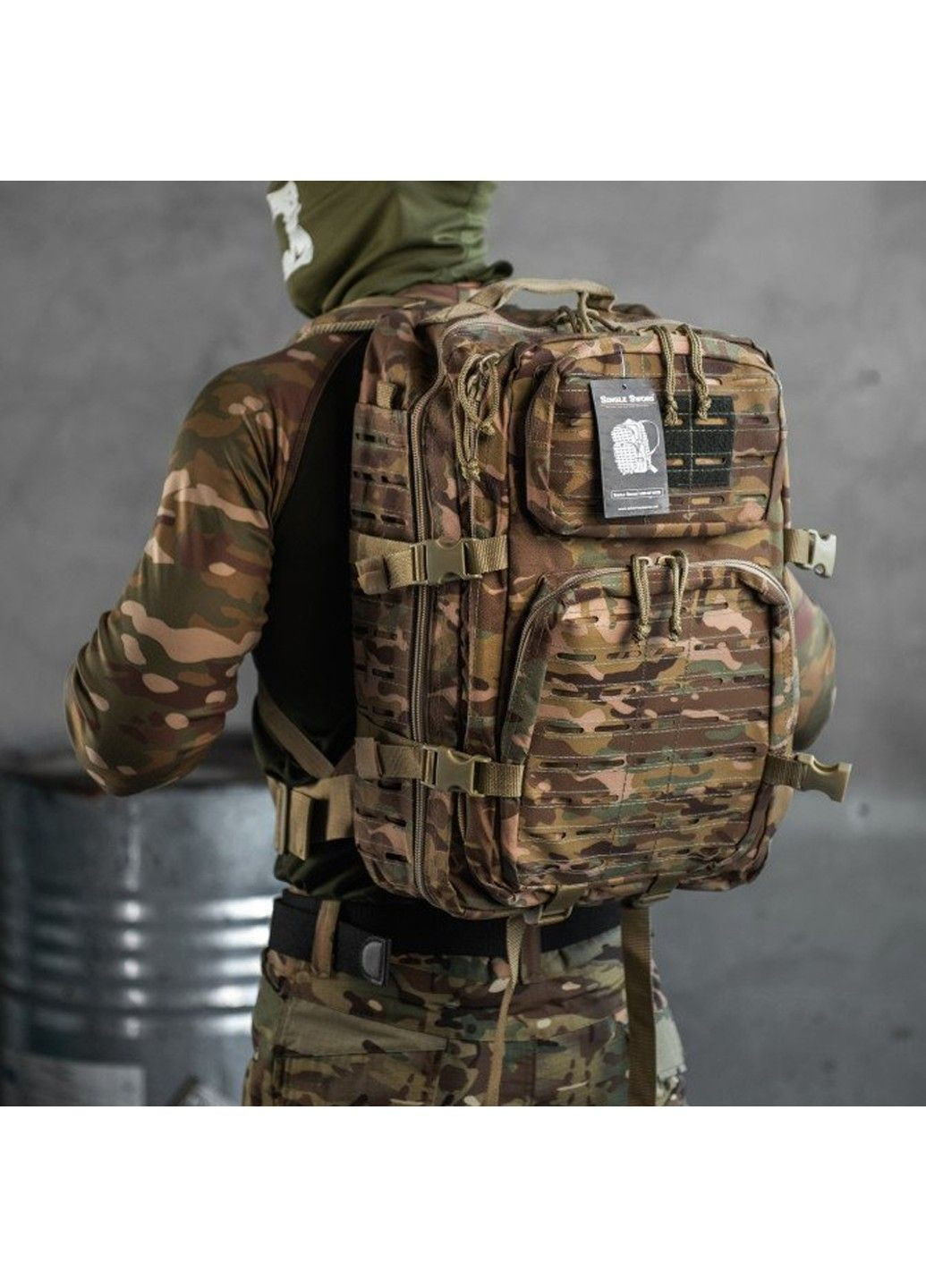 Рюкзак 35 л "" с карманом для гидропакета / Ранец с системой Molle мультикам Single Sword (293269502)
