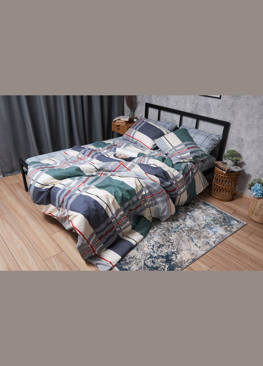 Комплект постільної білизни Бязь Gold Люкс «» двоспальні 175х210 наволочки 2х50х70 (MS-820004696) Moon&Star Cloudy (293147912)