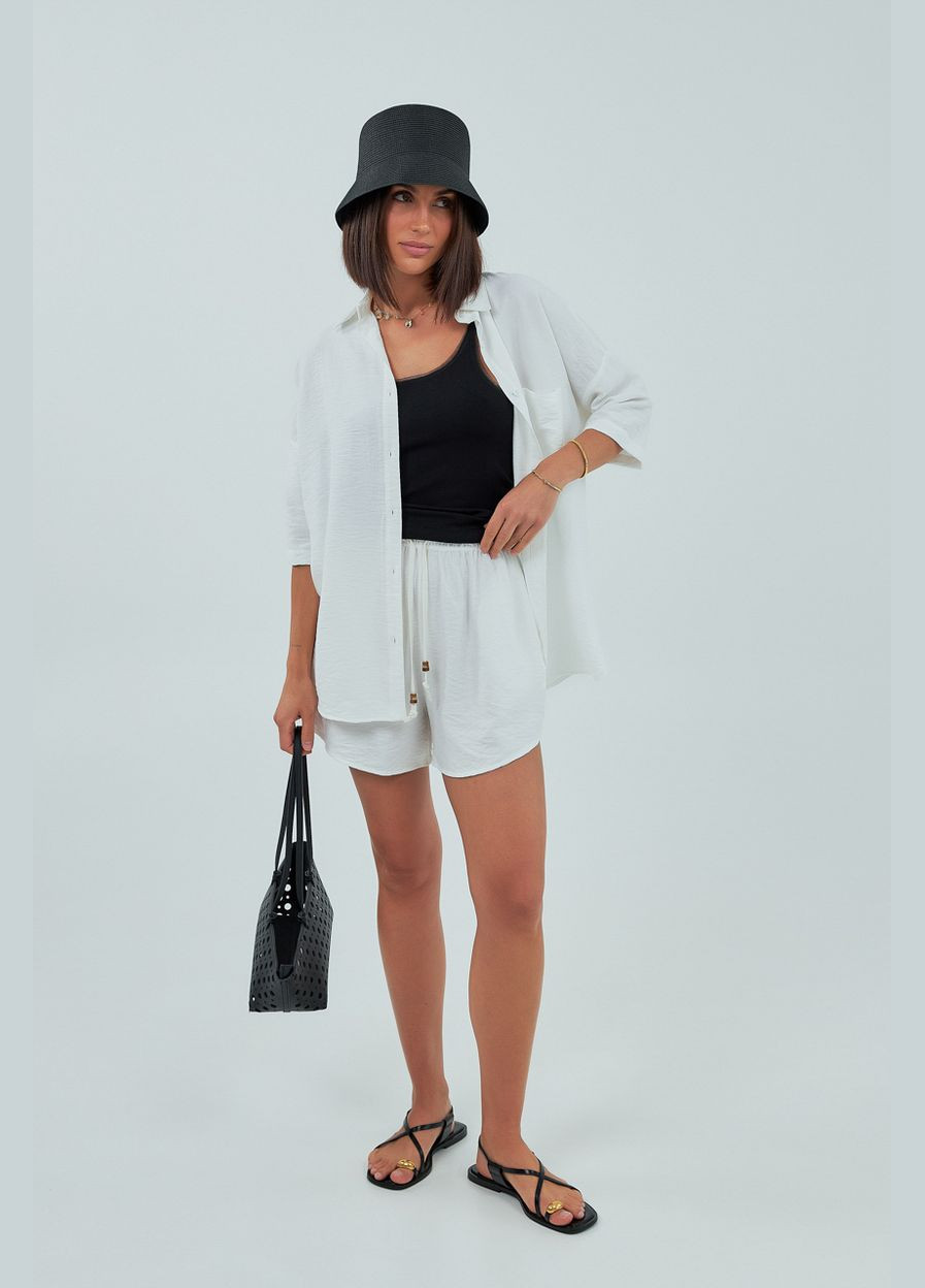 Однотонний костюм з сорочкою та шортами Lurex (339433434)