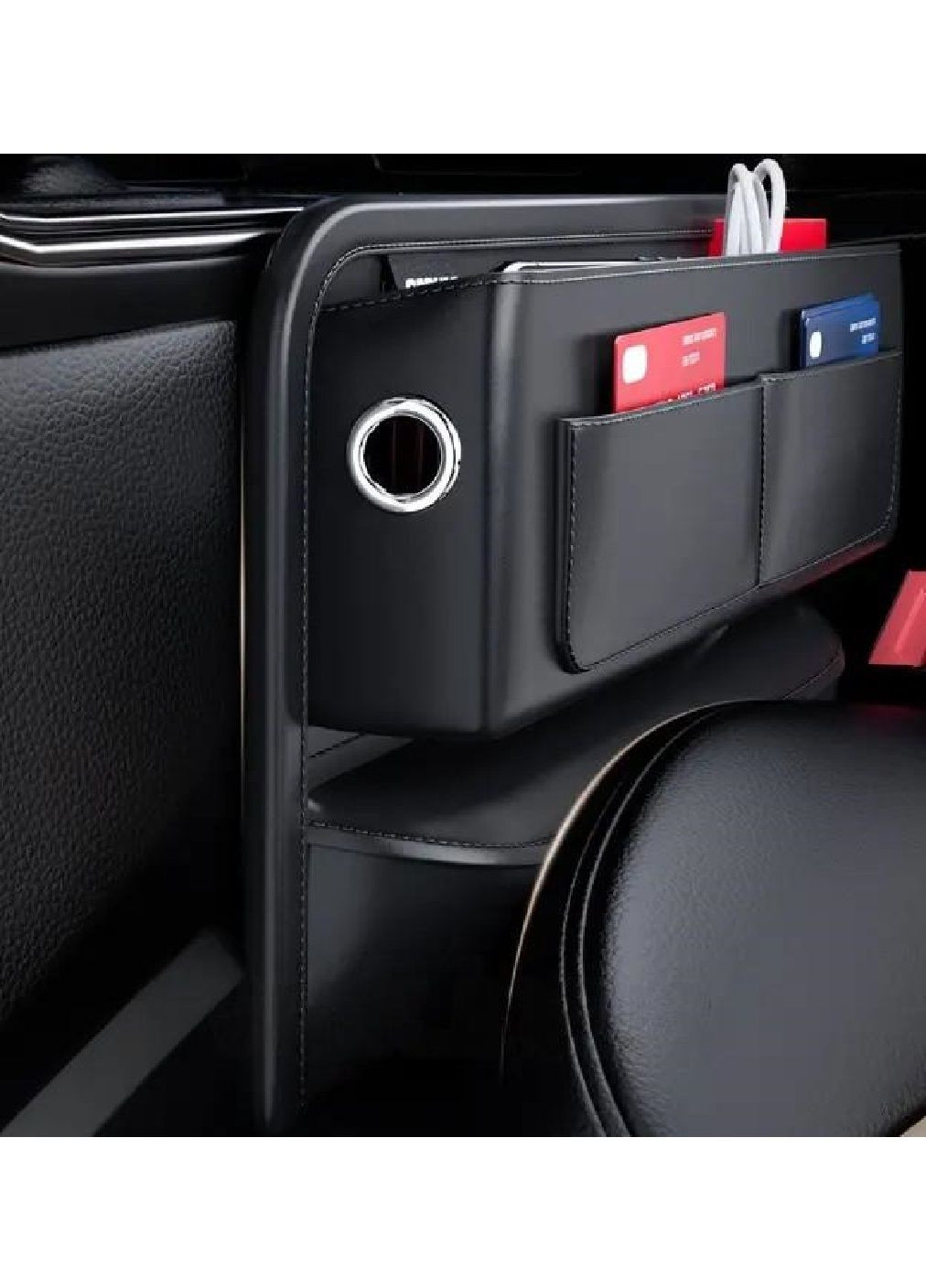 Органайзер сумка полочка карман бардачок для установки между сидений в салон машины автомобиля 30х20 см (477037-Prob) Черный Unbranded (293814607)