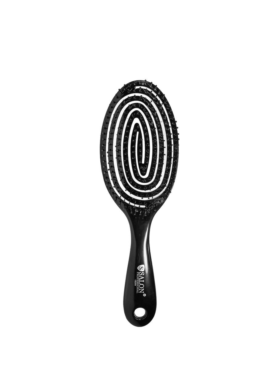 Щетка для волос массажная продувная, черная Salon Professional (302725751)