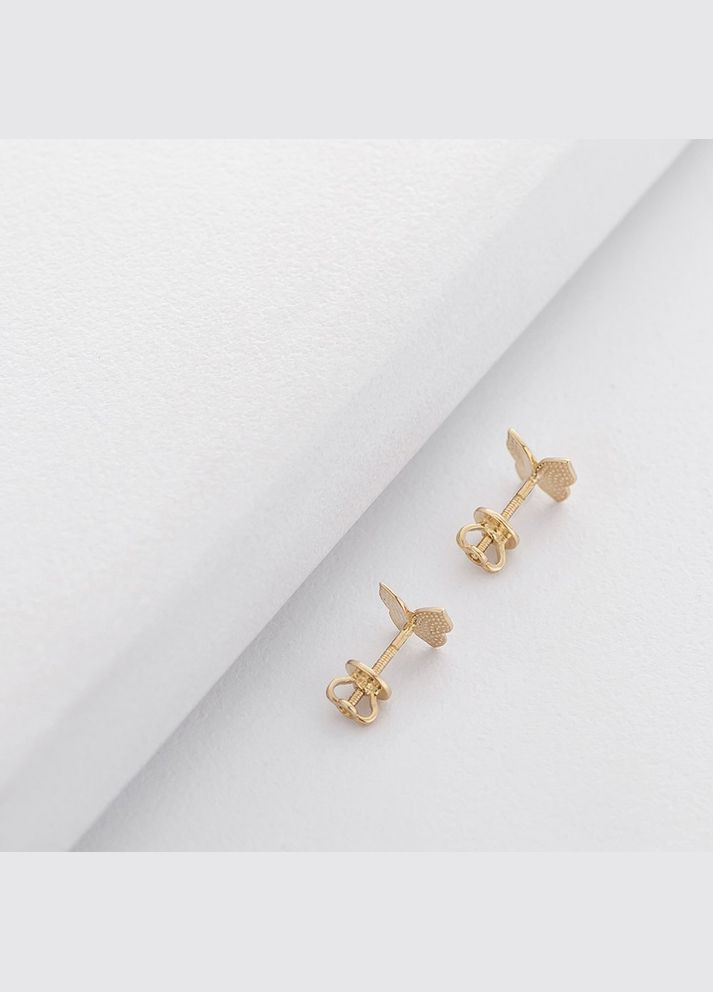 Золотые серьги-пусеты с бабочками с06226 Oniks (264024564)