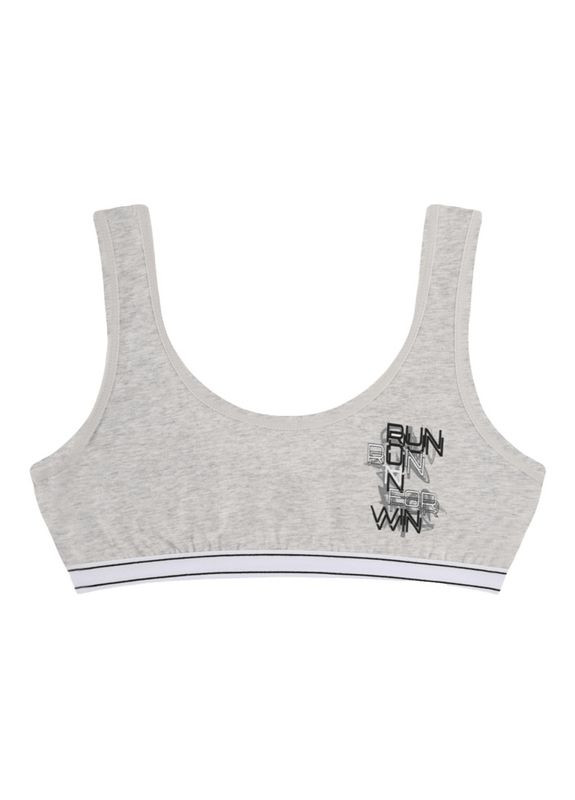 Светло-серый подростковый топ с надписью на широких бретельках Donella хлопок