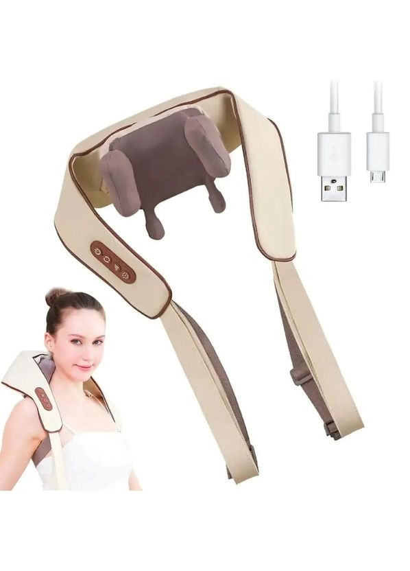 Массажер беспроводной роликовый для шеи и спины Massage Pillow XL-653 3 режима аккумуляторный Idea (323000887)