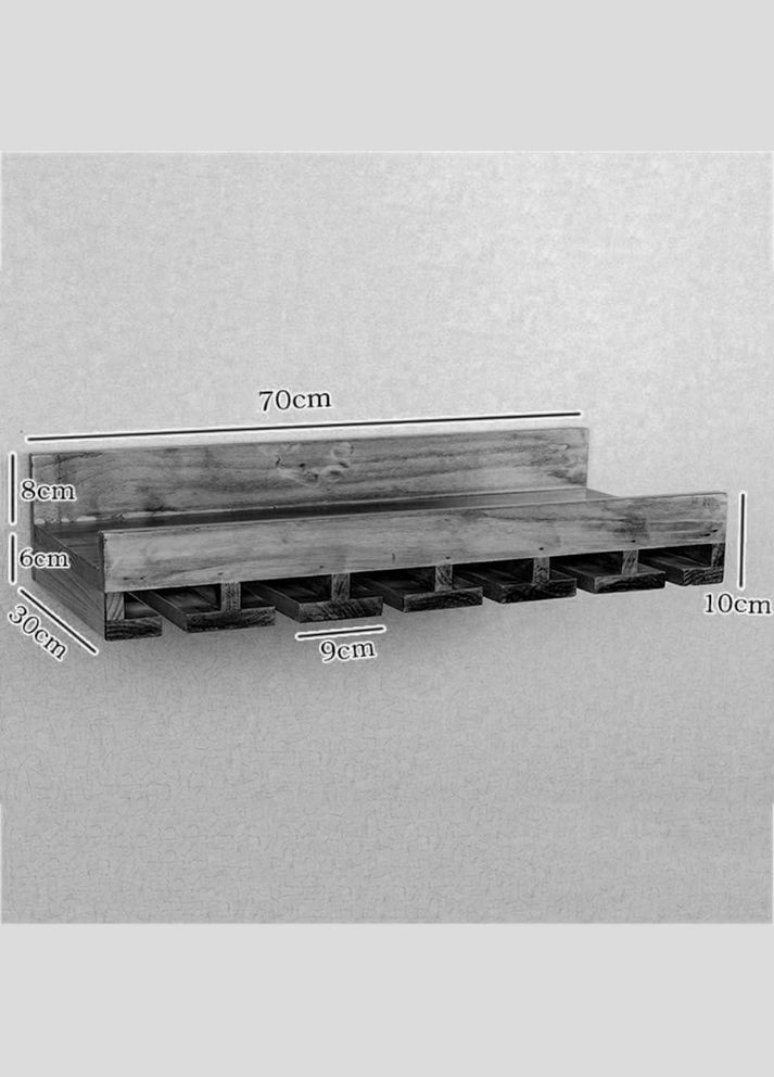 Полка для бокалов из дерева Драпер карри (ОБС-003903) No Brand (327424157)