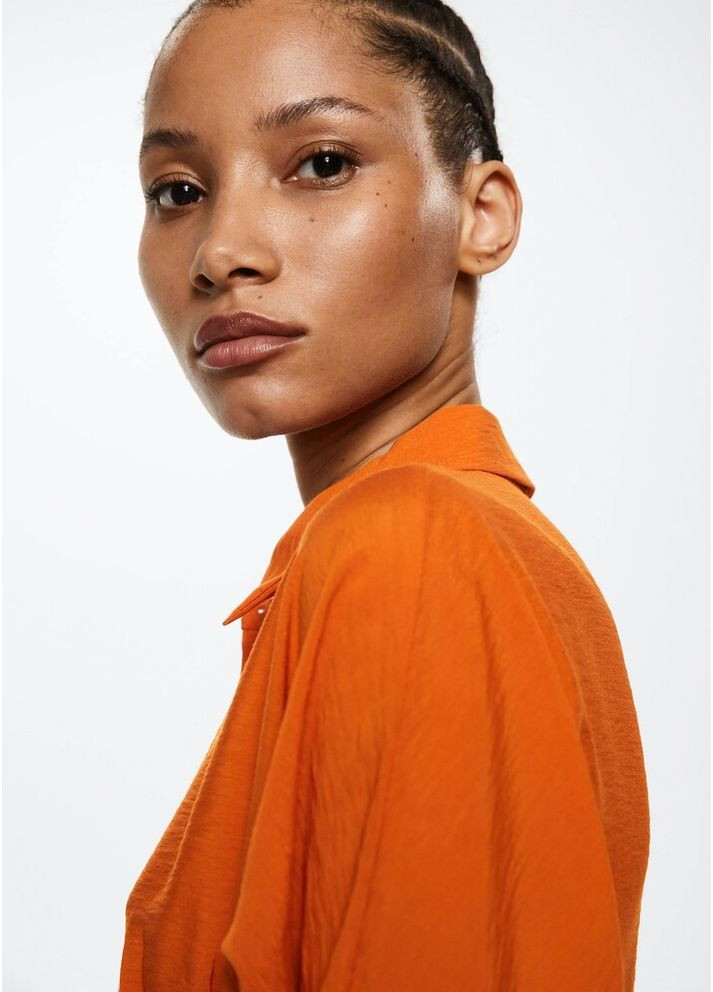 Оранжевое платье меди 37045819 Mango