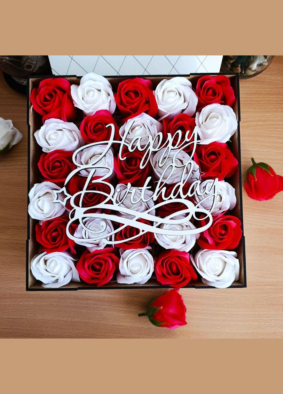 Подарочный бокс из мыльных роз на день влюбленных 8 марта день рождения для девушки (ar178) No Brand (318698220)
