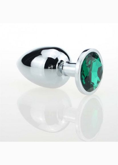 Анальная пробка М 3,4 см большая Swarovski Crystal Plug Зеленый Focus (303884748)