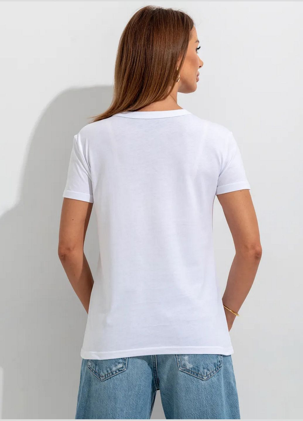 Футболка женская белого цвета Let's Shop - (329996398)