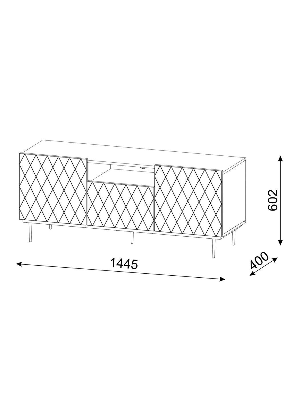 Тумба трьохдверна з відкритою полицею Diuna 2D1K 145 чорна Bim Furniture (291124605)