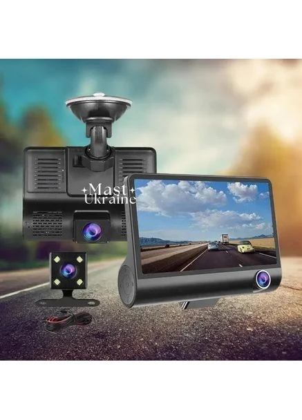 Автомобильный видеорегистратор 1080P FHD ЖК-экран 3 камеры заднего вида 170 Baosaili (387415437)