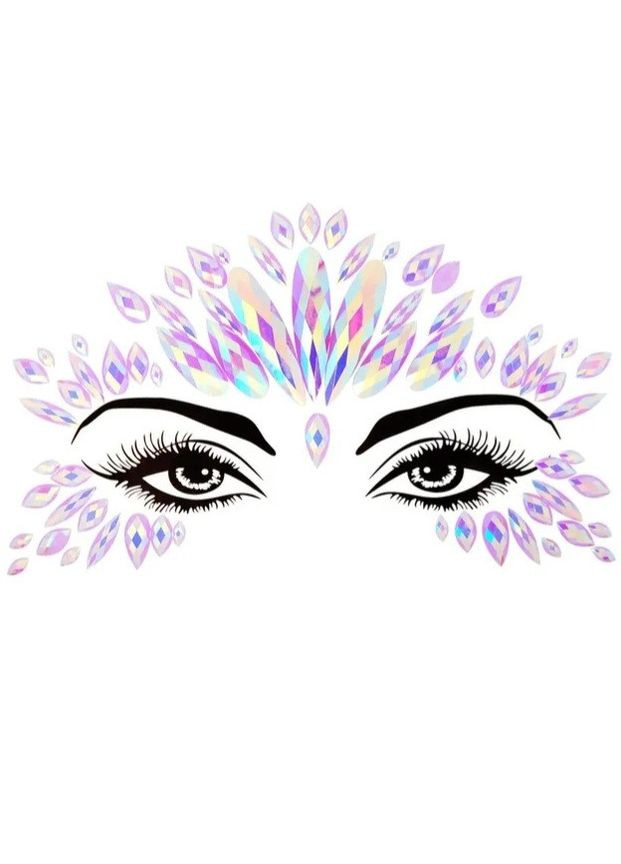 Стрази наклейки на обличчя one size бузковий No Brand (362267900)