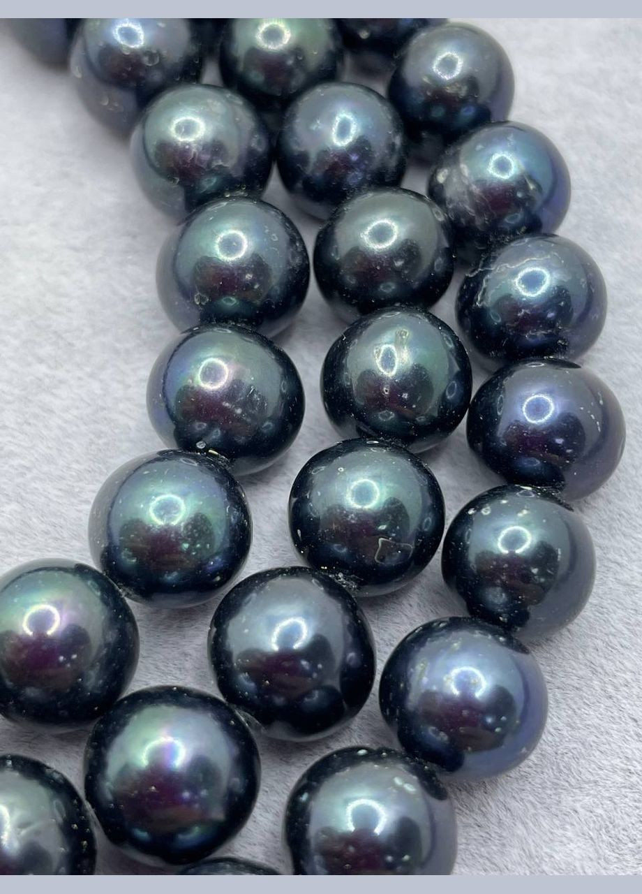 Перли на нитці без замка 10-11 мм 40 див. Чорний 9658 No Brand (311686461)