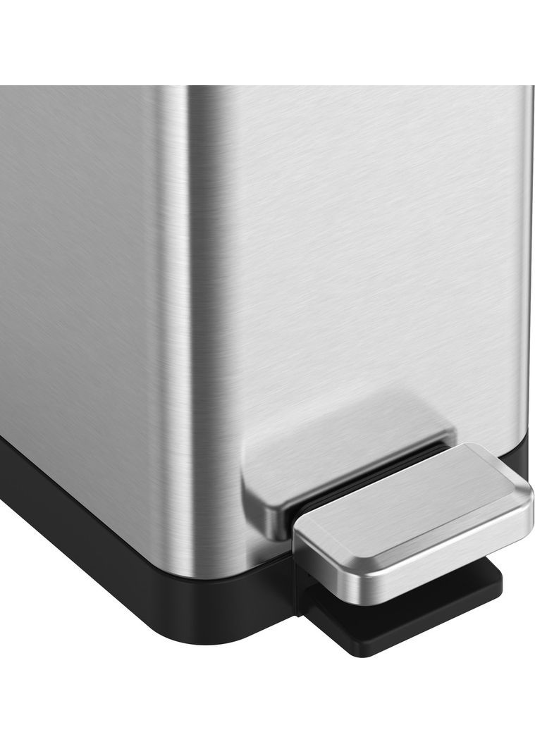 Відро для сміття з плавним закриттям прямокутне TC-010206-02 6 л колір нержавійка (KR5594) KOER (341331722)