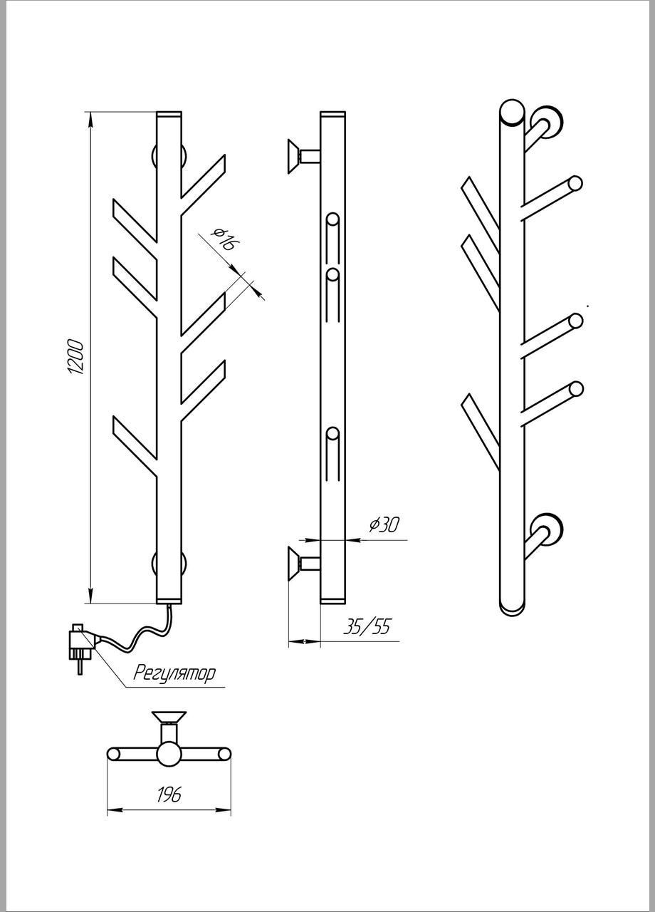 Полотенцесушитель Стойка 1200х30 ELR Kosser (358500716)