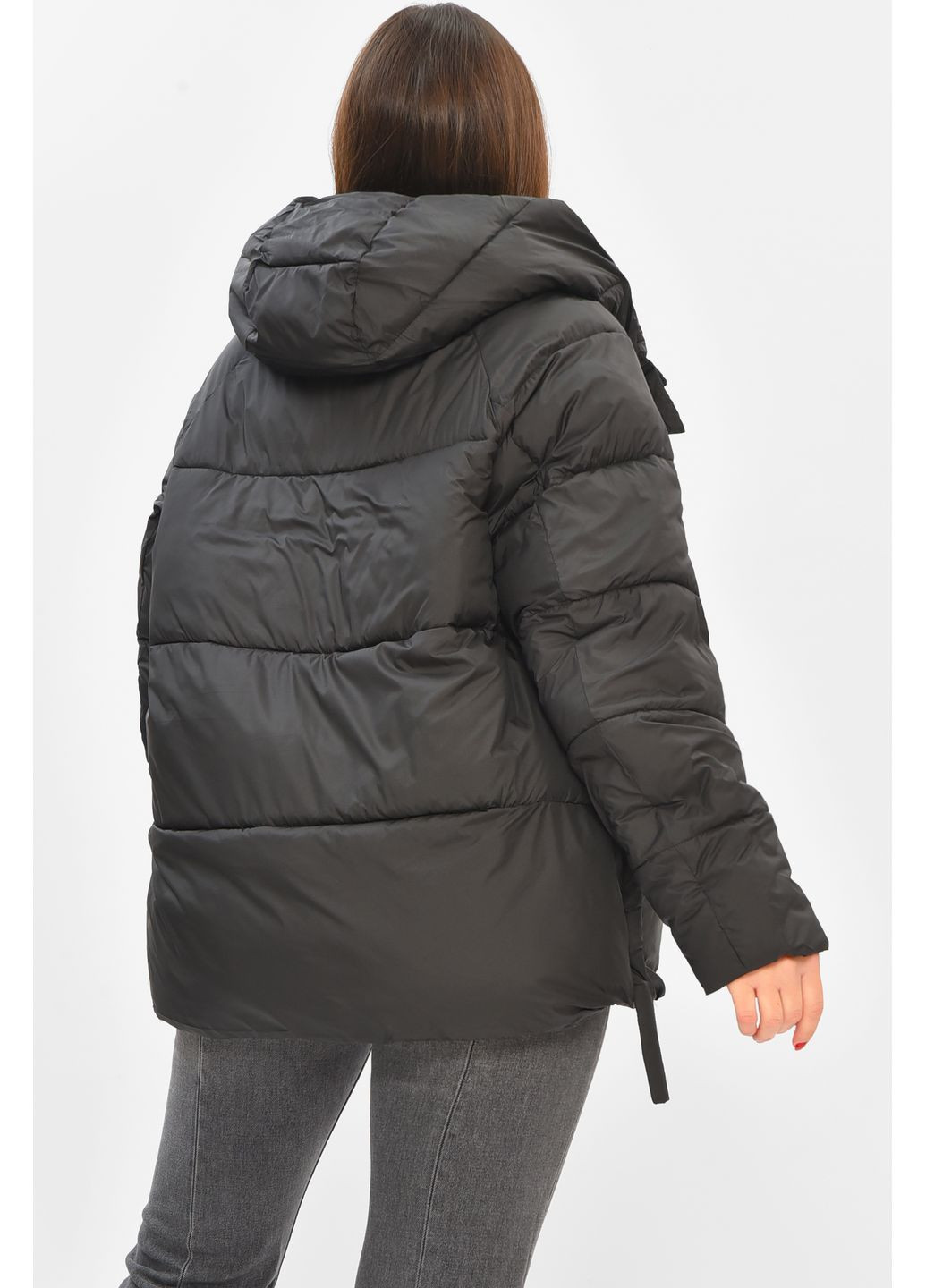 Чорна зимня куртка жіноча чорного кольору Let's Shop