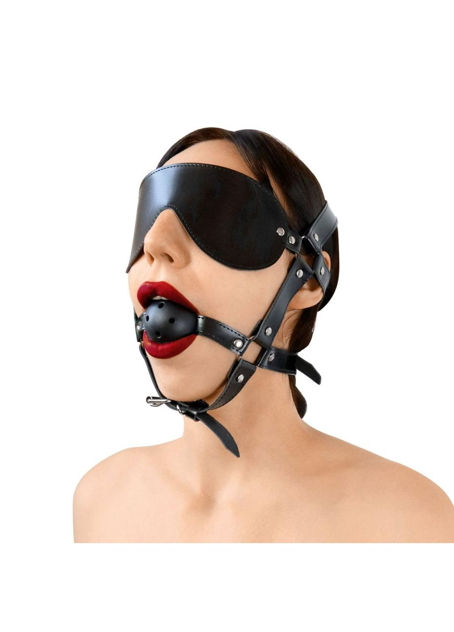 Кляп -маска Art of Sex — Deymon, Екошкіра, колір Чорний No Brand (303893250)