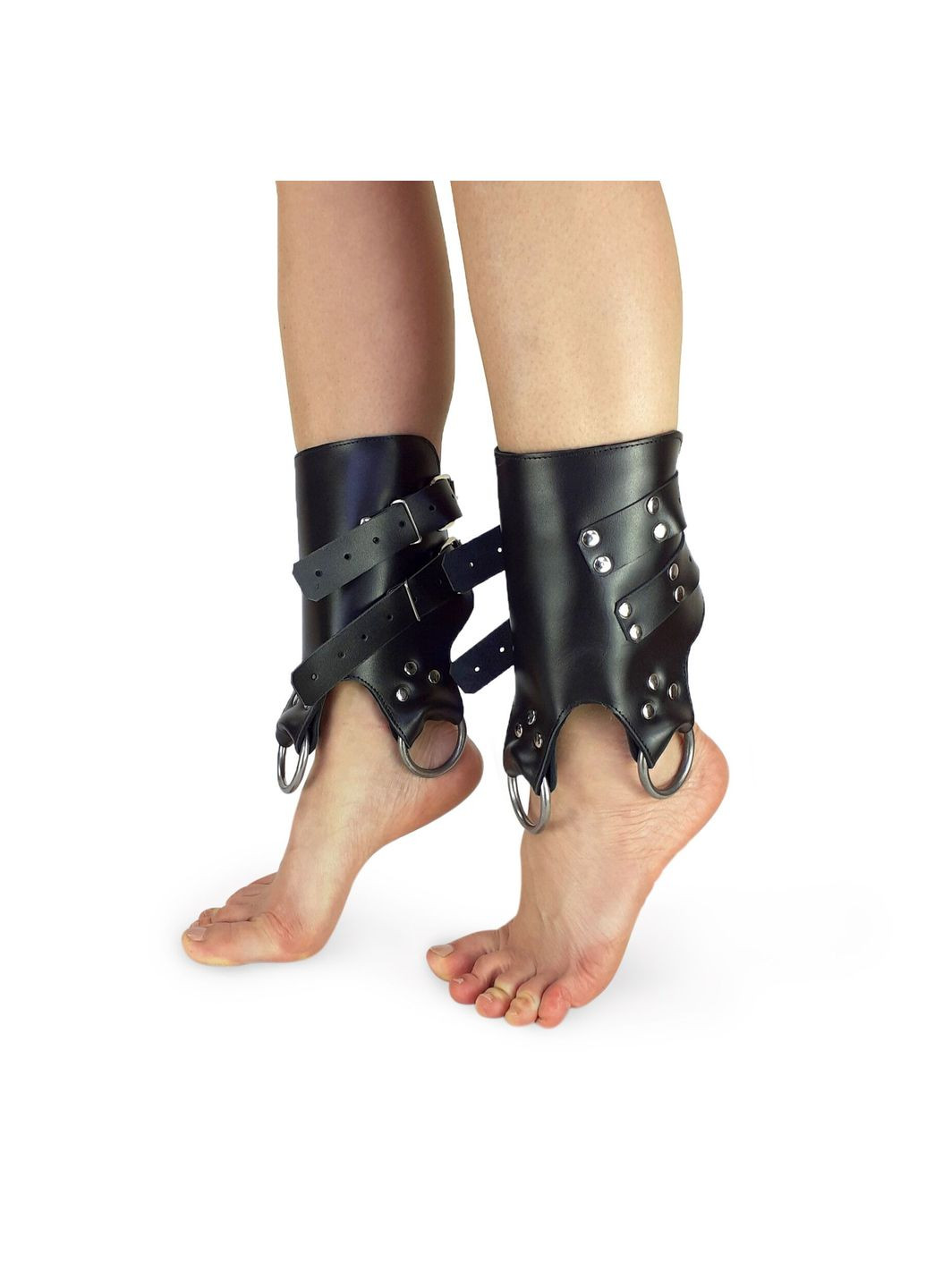 Поножи манжеты для подвеса за ноги Leg Cuffs, натуральная кожа, цвет черный Art of Sex (291440820)