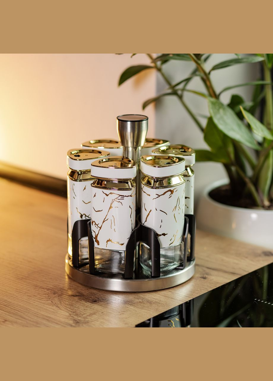 Набір баночок для спецій 6 шт 120 мл карусель для зберігання спецій HP-1332 Yiwu (322654113)